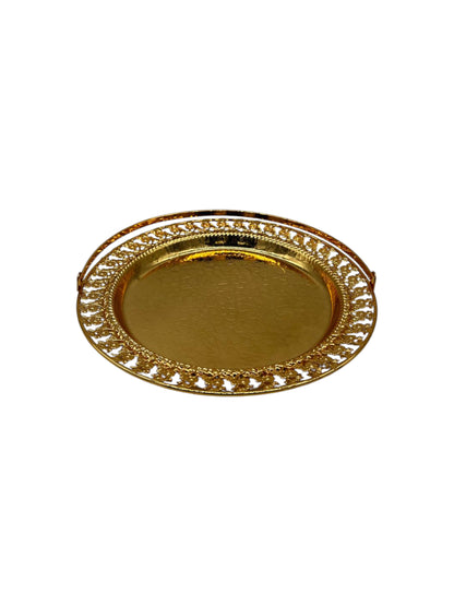 Gold Plated Plate with Handle 20cm
