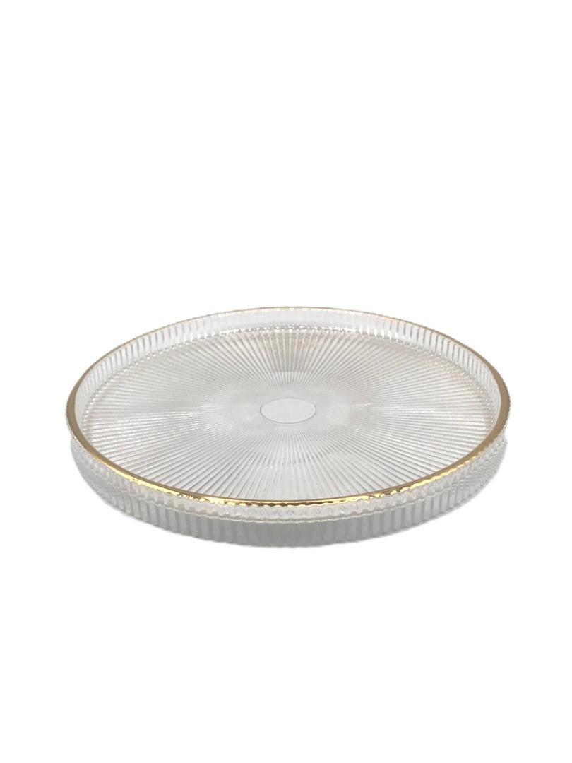 Glass Plates Set with Gold Accents (6 Pack)