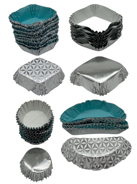 Paper Cake Holders (Silver)