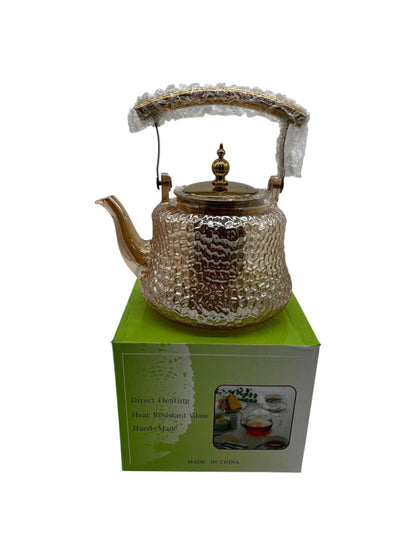 Glass Teapot with Stainless Steel Handle and Infuser 1L