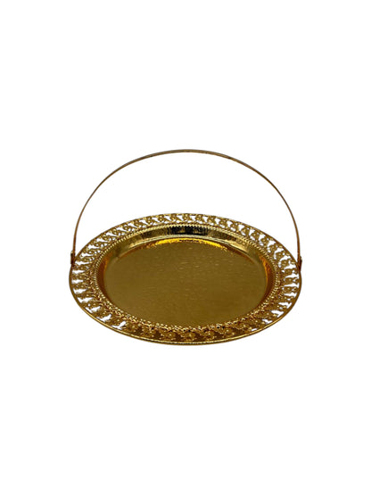 Gold Plated Plate with Handle 20cm